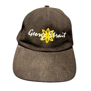 George Strait Hat Baseball Cap Country Western Music 6 Panel Strapback Black